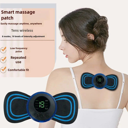 Mini masajeador de cuello, Estimulador muscular eléctrico, parches de masaje Cervical, almohadillas de masaje, Control remoto para la salud de la espalda y el cuerpo